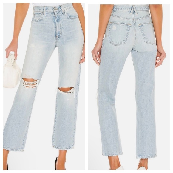 NWT SLVRLAKE Jeans London High Rise Straight Ankle In Heartbreak Hotel WomenS 26 - Picture 1 of 12